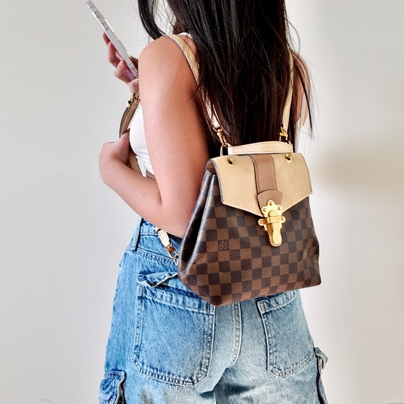 Louis Vuitton Brown and Beige Clapton Checkered Backpack - Picture 1 of 17